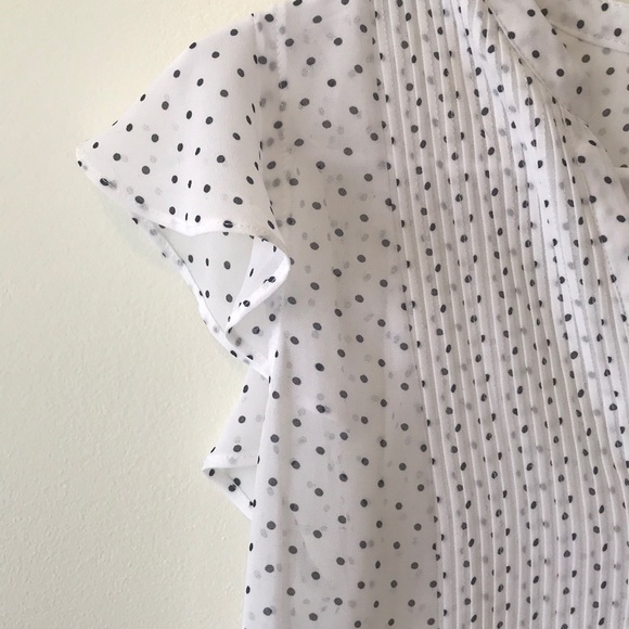 WHITE AND BLACK POLKA DOT BLOUSE - Picture 3 of 4